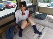 Japanese Schoolgirl Enjoys Sex In A Car