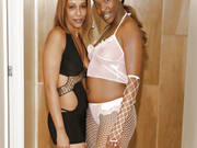 Two Ebony Lesbians Get Close In The Shower