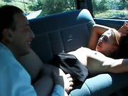 Red-headed Tianna Takes It Hard In The Back Seat For Cash