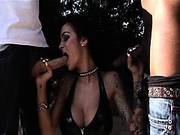 Poolside Fingering Turns Into Threeway With Two Giant Cocks