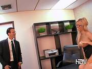 Sexy Blonde Secretary Victoria White Playing With Her Pussy And Giving A Blow Job In Office
