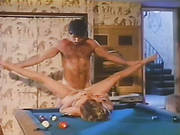Strong Dude Eats And Fucks Hairy Pussy On A Billiard Table
