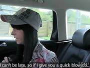 Shaven Pussy Brunette Amateur Fucked In Fake Taxi