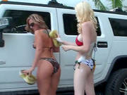 Three Wonderful Rich Girls By The Pool Fingering