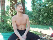 Blonde Gay Logan Stevens Allows His Buddies Rip His Ass Apart Outdoors