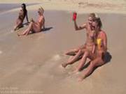 Franziska Facella And Her Friends Frolic Nude On The Beach