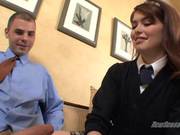 Schoolgirl Ashlyn Rae Sucking On A Big Pipe Stick