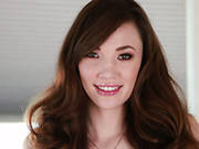 Brunette Girl Aria Amor Shows Her Pink Pussy