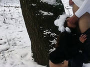 Hussy Sucking Head Lory Does Her Best In Spite Of The Frost