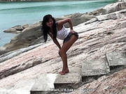 Charming Slim Tourist Bella Has Nothing Against Sucking A Dick Outdoors
