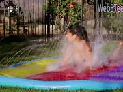 Latin Megan Salinas And Veronika Having Fun On Waterslide And Licking Pussy