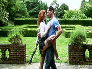 Dude Is Satisfying His Babe Outdoors