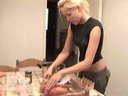 Gorgeous Blonde Pornstar Sophie Moone Cooking At Home