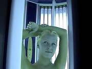 Blonde Porn Star Sophie Moone Gets A Tan In A Solarium