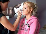 Candy Strong And Sophie Moone Get Ready For Their Lesbian Scene