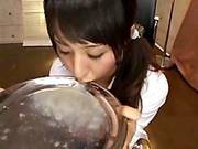 Yuka Osawa Drinking Cock Juice