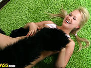 Sweet Teen Is Fucked With A Strapon By The Guy Who Wear Funny Constume