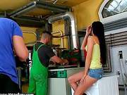 Lovely Regina Moon Gets Fucked In A Laundry By A Plumber