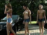 Hot Vega Vixen And Friends Gets Soakin Wet Car Washing Outdoor In Sexy Lingerie