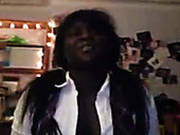 Fat Raven Black Ebony Teen Puts On A Student Uniform