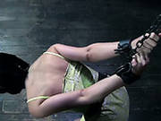 Skanky Brunette Hooker Elise Graves Is Suspended By Her Arms