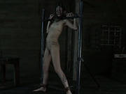 Hailey Young Is Fixed To The Cross And Her Vulvar Lips Are Pulled With Metal Claws