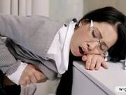 Schoolgirl Brunette Teen Paula Shy Fucked And Cum On Glasses
