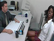 Dick-sucking Ebony Mocha Jay Sucks White Shaft