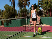 Sensual Beauty Playful Ann Is Playing At The Tennis Field