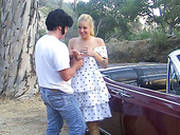 Vintage Styled Girl Hollie Stevens Gets Fucked In Retro Car