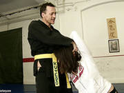 Two Martial Art Trainers Make Norah Swan Blow Their Dicks