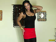 Pretty Ebony Babe Sophia Fiore Exposes Her Juicy Booty In Pantyhose