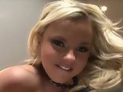 Frisky Blonde Bree Olson With Sexy Legs Clad In Black Stockings Touches Her Cunt
