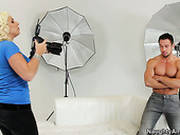 A Horny Photographer Lylith Lavey Seduces The Model And Sucks His Cock Right On The Photo Shoot