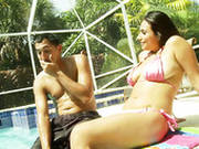 Crummy Whore Rikki Nyx Joins The Dude To Sunbath Near The Pool