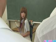 Two Guys Fuck Sana Tight Holes In Class