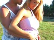 Beautiful Blonde With Perky Tits Sucking Dick