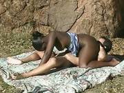 Dark Skinned Black Girl Gets Fucked By Some Rocks