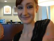 Hot Small Tits Ginger Violet Monroe Gives Footjob