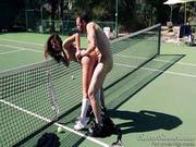 Incredibly Slender Babe Ariana Grand Got Nude On Tennis Court And Getting Fucked In Standing Pose Fr