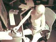 Hidden Voyeur Cam Catches Petite Blond Masterbating At Work