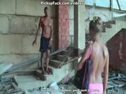 Girl Sucks For Money In An Abandoned Building