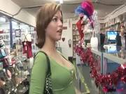 Hot Slut Leigh Livingston Masturbating In Public Inside A Porn Store