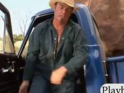 Sexy Cowgirl Rachel Roxx Banged In A Pickup Car Outdoors
