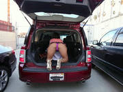 Dark Skinned Girl Porsha Carrera Shakes Her Booty In The Car