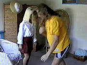 Blonde Screaming As Her Tight Pussy Is Penetrated Hardcore Missionary In Retro Shoot