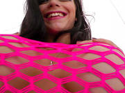 Brunette In Fishnet Blouse Sucks On Big Dick Before Getting Cunt Fucked