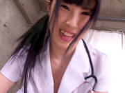 Asian Nurse With Big Tits Gives Blowjob And Handjob In Uniform