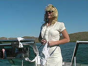 Solo Blonde Porn Star Erotically Shows Her Captivating Tits On Boat