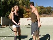 Naughty Tennis Babe Plays The Game